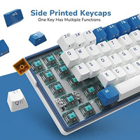 لوحة مفاتيح ميكانيكية لاسلكية RK ROYAL KLUDGE RK61 Plus Wireless Mechanical Keyboard, Bluetooth/2.4G/Wired RGB Gaming Keyboard, 60% Hot Swappable Computer PC Keyboards with USB Hub, Silence Linear SkyCyan Switches