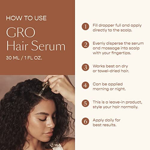 مصل الشعر للحصول على شعر صحي وسميك VEGAMOUR GRO Hair Serum - Hair Serum for Healthy, Thicker and Fuller Looking Hair - Caffeine for Hair and Biotin Hair Serum