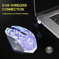 ماوس ألعاب لاسلكي VEGCOO C10 Wireless Gaming Mouse, Rechargeable Gaming Mouse, Silent Optical Mice with 2.4G USB Receiver, 3 Level DPI, 7 Buttons, 7 Colors LED Lights for PC/Mac Gamer, Laptop and Desktop…
