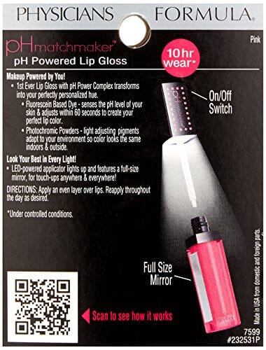 ملمع شفاه فزيشنز فورميولا pH ماتشميكر مدعوم بدرجة الحموضة Physicians Formula pH Matchmaker pH Powered Lip Gloss, Pink, 0.13 Ounce