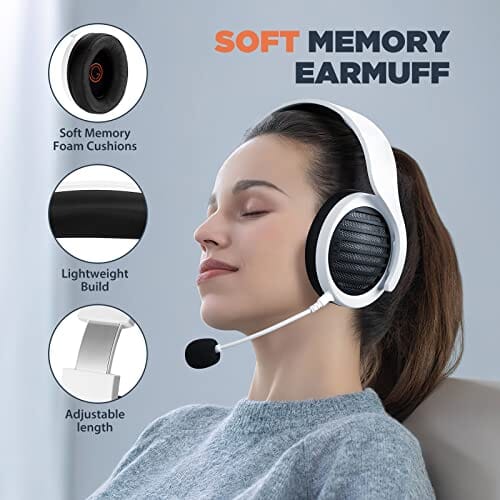 سماعة رأس لاسلكية للألعاب OCG Wireless Gaming Headset, Bluetooth Headphones with Microphone 2.4GHz USB Connection for PC, PS5,Smartphone,MacBook,Notebook,Tablet 50mm Drivers Gamer Wireless Headsets