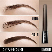 كوفرجيرل - بودرة بومبشيل باو دير للحواجب والخط COVERGIRL Bombshell POW-der Brow & Line Eyebrow Powder Medium Brown 810, .24 oz (packaging may vary)