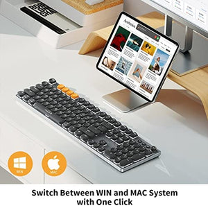 لوحة مفاتيح ميكانيكية بتقنية البلوتوث ProtoArc Bluetooth Mechanical Keyboard for Office, MECH K300 Tactile Quiet Comfortable Keyboard with Backlit Low Profile Keys, Wired/Wireless Rechargeable Programmable Keyboard, Mac/Windows/Android