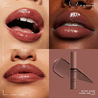 ملمع شفاه احترافي من إن واي إكس NYX PROFESSIONAL MAKEUP Butter Gloss, Non-Sticky Lip Gloss - Ginger Snap (Chocolate Brown)