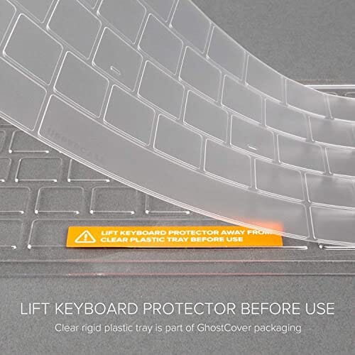 واقي غطاء لوحة المفاتيح فائق النحافة UPPERCASE GhostCover® Premium Ultra Thin Keyboard Cover Protector, for 2021 2022 2023 M1/M2 Pro/Max MacBook Pro 14" 16" (A2442 A2485 A2779 A2780), MacBook Air 13" M2 (A2681), US (ANSI) Layout, Clear