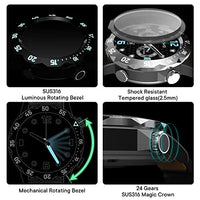 ساعة ذكية بإطار دوار ميكانيكي KAVVO Oyster Urban Luminous Smart Watch with Mechanical Rotating Bezel, Bluetooth Call, Activity Fitness Tracker, Blood Oxygen Heart Rate Monitor, IP 68 Waterproof