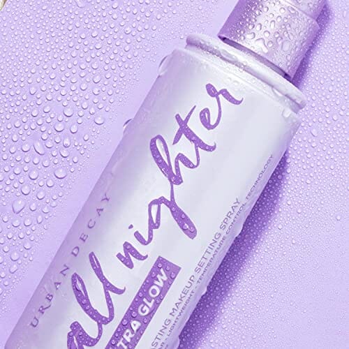 بخاخ تثبيت المكياج - بخاخ إنهاء مكياج محمل بحمض الهيالورونيك وخلاصة الصبار Urban Decay All Nighter Ultra Glow Makeup Setting Spray - Makeup Finishing Spray Infused with Hyaluronic Acid & Agave Extract - Glowy, Dewy Finish - 4.0 fl. oz