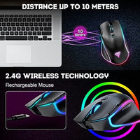 ماوس ألعاب لاسلكي بينغو BENGOO KM-2 Wireless Gaming Mouse, Computer Mouse USB Wireless Mouse with 7 Programmed Buttons 3 Adj