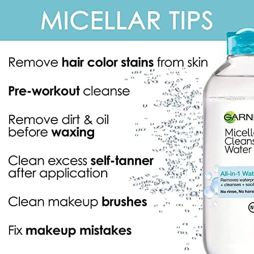 ماء منظف ميسيلار (يزيل الماسكارا) Garnier Micellar Cleansing Water 13.5 Ounce (Removes Mascara) (399ml) (2 Pack)