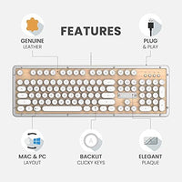 لوحة مفاتيح ميكانيكية سلكية بإضاءة خلفية عتيقة من خشب القيقب  Azio Retro Classic USB (Maple)- Wired Backlit Vintage Maple Wood Mechanical Keyboard for PC (MK-RETRO-W-02-US)