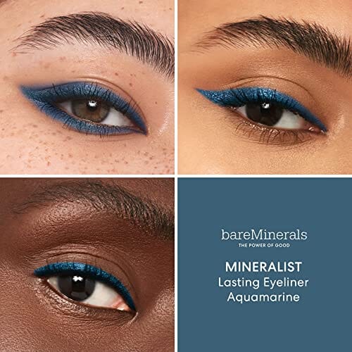 محدد العيون المعدني الدائم من بار مينيرالز bareMinerals Mineralist Lasting Eyeliner, Mineral-Based Waterproof Eyeliner, Long-Lasting Blendable Color, Safe for Waterline, Retractable, Vegan