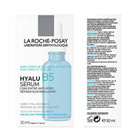 مصل حمض الهيالورونيك النقي من لاروش بوساي La Roche-Posay Hyalu B5 Pure Hyaluronic Acid Serum for Face, with Vitamin B5, Anti-Aging Serum for Fine Lines and Wrinkles, Hydrating Serum to Plump and Repair Dry Skin, Safe on Sensitive Skin