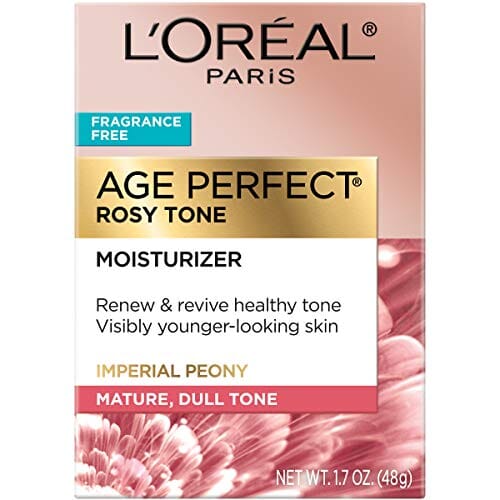 مرطب للوجه مضاد للشيخوخة من لوريال باريس إيج بيرفكت روزي تون مضاد للشيخوخة L'Oreal Paris Age Perfect Rosy Tone Anti-Aging Face Moisturizer, Renew & Revive Healthy Tone, Fragrance Free, 1.7 oz