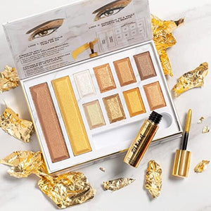 مجموعة مكياج فيزيشنز فورميولا 24 قيراط من الذهب اللامع Physicians Formula 24-Karat Gold Shimmer Makeup Set, Face Palette, The Gold Vault, Mascara, Eyeshadow, Christmas Gift