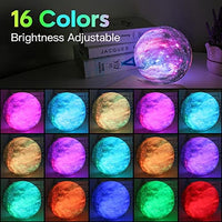 مصباح قمر برايت وورلد BRIGHTWORLD Moon Lamp Galaxy Lamp 5.9 inch 16 Colors LED 3D Moon Light, Remote & Touch Control Lava Lamp Moon Night Light Gifts for Girls Boys Kids Women Birthday