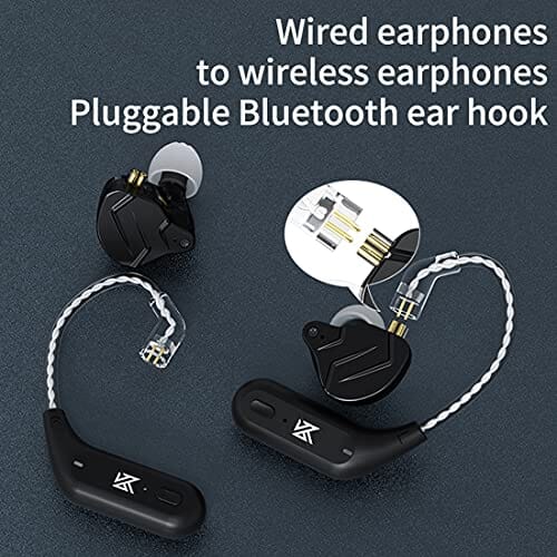 محول بلوتوث لاسلكي CCA KZ AZ09 Bluetooth 5.2 Module IEM Bluetooth Adapter Wireless Waterproof Ear Hook Extra Long Battery Life Bluetooth Cable for KZ ZS10 PRO/ZSN Pro X/ZSN PRO/ZSX/AS12/AS16/ZAX CRA/C12(C pin)