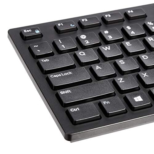 لوحة مفاتيح سلكية مع تخطيط أسود غير لامع Amazon Basics Low-Profile Wired USB Keyboard with US Layout (QWERTY), Matte Black