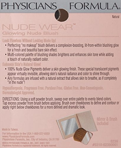أحمر خدود متوهج من فيزيشنز فورميولا نيود وير Physicians Formula Nude Wear Glowing Nude Blush, Natural, 0.17 Ounce