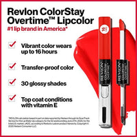 أحمر شفاه سائل من ريفلون مع ملمع شفاه Revlon Liquid Lipstick with Clear Lip Gloss, ColorStay Face Makeup, Overtime Lipcolor, Dual Ended with Vitamin E in Pink, For Keeps Pink (490), 0.07 Oz