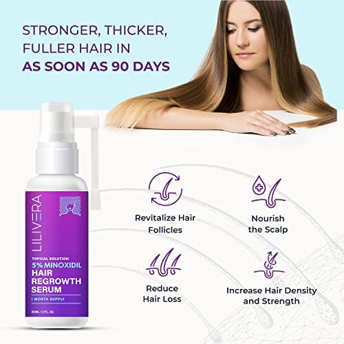مصل نمو الشعر من مينوكسيديل  Minoxidil Hair Growth Serum for Women and Men With Biotin Hair Regrowth Treatment for Stronger Thicker Longer Hair Help to Stop Thinning and Loss Hair 60Ml 1 Month Supply