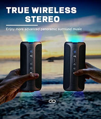 مكبر صوت لاسلكي محمول Bluetooth Speakers, Ortizan 40W Loud Stereo Portable Wireless Speaker, IPX7 Waterproof Shower Speakers with Deep Bass/LED Light/30H Battery/TF Card/AUX, True Wireless Stereo Speaker for Indoor&Outdoor