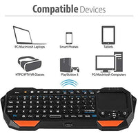 لوحة مفاتيح بلوتوث صغيرة Fosmon Mini Bluetooth Keyboard (QWERTY Keypad), Wireless Portable Lightweight with Built-In Touchpad, Compatible with Apple TV, PS4, HTPC/IPTVVR Glasses, Smartphones and more