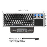 لوحة مفاتيح عالمية لاسلكية تعمل باللمس وبلوتوث Arteck Universal 2.4G Wireless and Bluetooth Touch TV Keyboard Multi-Device with Easy Media Control and Build-in Touchpad Wireless Keyboard for Smart TV, TV Box, TV-Connected Computer, Mac, HTPC