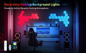 مصابيح جدارية سداسية الأضلاع TISOFU Hexagon Lights (8 Pack) LED Wall Panels RGB Gaming Lights with APP Smart Modular Panel Hex Tiles Push Glide Expansion Shapes Lights