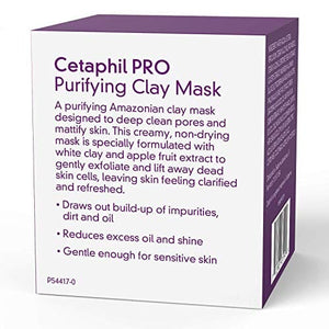 قناع الطين للوجه مع طين البنتونيت للرؤوس السوداء والمسام مصمم للبشرة الدهنية والحساسة Cetaphil Clay Mask Pro, Dermacontrol Purifying Clay Face Mask with Bentonite Clay for Blackheads and Pores, Designed for Oily, Sensitive Skin, 3 oz