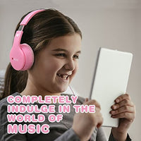 سماعات رأس للأطفال سلكية فوق الأذن قابلة للطي MIDOLA Kids Headphones Wired Over Ear Foldable Kids Volume Limit 85dB /110dB Light Foldable Headset with Inline AUX 3.5mm Mic for Child Boy Girl Travel School Gaming Pad PC Laptop Tablet Pink