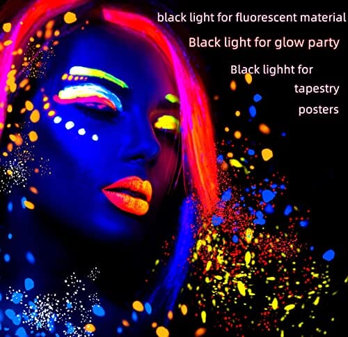 شريط إضاءة أسود 10 وات 1 قدم Black Light Bar 10W 1ft LED Blacklight LED bar for Fluorescent Tapestry Poster Body Paint Glow Party UV Strip Lights for Cabinet and Display Magnetic THLITURE 2 Pack