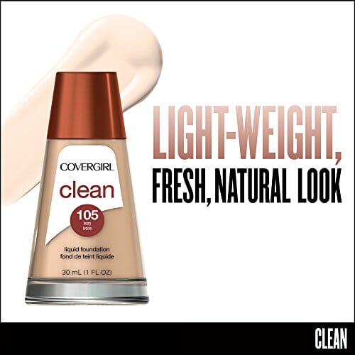 كريم أساس مكياج نظيف من كوفرجيرل COVERGIRL Clean Makeup Foundation Ivory 105, 1 oz (Pack of 2)