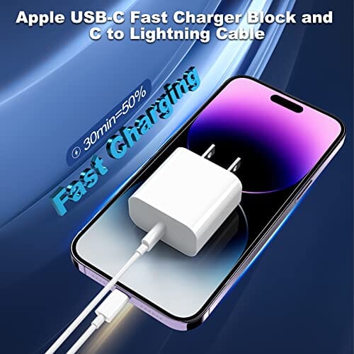  iPhone 14 Pro Fast Charger Block【Apple MFi Certified