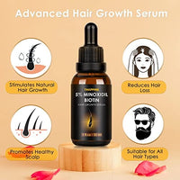 مصل نمو الشعر مينوكسيديل  Minoxidil 5% Hair Growth Serum Oil Biotin Hair Regrowth Treatment for Scalp Hair Loss Hair Thinning for Men Women 1 fl.oz