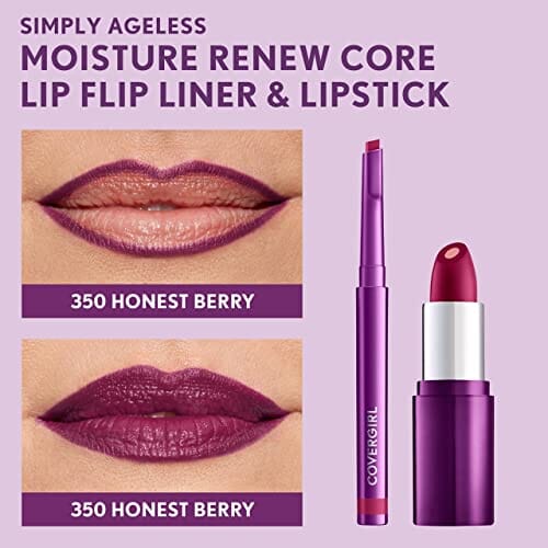 قلم تحديد الشفاه سيمبلي إيجليس من كوفرجيرل COVERGIRL Simply Ageless Lip Flip Liner, Honest Berry, Pack of 1