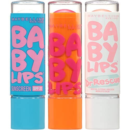 مرطب شفاه بيبي ليبس من ميبيلين نيويورك 3 عبوات Maybelline New York Baby Lips Moisturizing Lip Balm 3-pack, Lip Care Essentials, 3 Shades