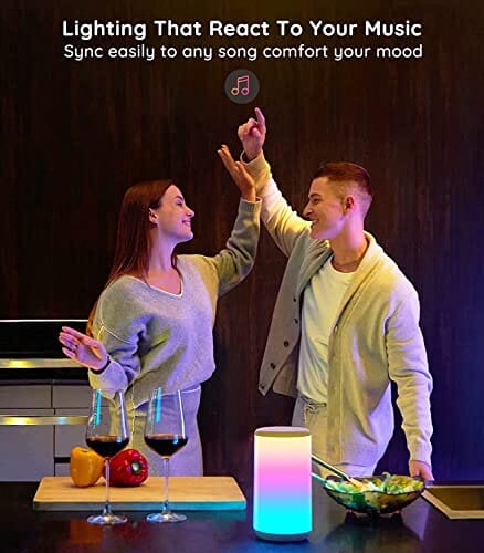 مصباح طاولة كوف Govee RGBIC Table Lamp, Smart Lamp Work with Alexa, LED Beside Lamp with Music Sync and 43 Scene Modes, Ambiance Color Changing Lamp for Bedroom Decor, Dimmable Night Light (Corded Electric)