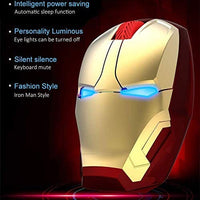 ماوس لاسلكي أيرون مان ماوس مريح 2.4 جرام للكمبيوتر المحمول المحمول Fitzladd Wireless Mouse Iron Man Mouse Ergonomic 2.4 G Portable Mobile Computer Click Silent Mouse Optical Mice with USB Receiver for Notebook PC Laptop Computer MacBook (Gold)