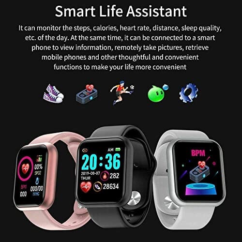 ساعة ذكية رياضية Smart Watch, 1.44" Touch Fitness Tracker,with Sport Smartwatch,Message Call Reminder Smart Watch for Men Women Kids