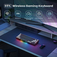 لوحة مفاتيح ألعاب بإضاءة خلفية قابلة لإعادة الشحن GEODMAER 65% Wireless Gaming Keyboard, Rechargeable Backlit Gaming Keyboard, Ultra-Compact Mini Mechanical Feel Anti-ghosting Keyboard for PC Laptop PS5 PS4 Xbox One Mac Gamer(Black-Grey)