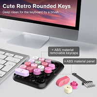 لوحة مفاتيح رقمية لاسلكية PINKCAT Wireless Number Pads, Cute 18-Round Keys Numeric Keypad with 2.4G Mini USB Receiver, Portable Silent Number Numpad Financial Accounting for Laptop, PC, Notebook, Desktop, Surface - Black Mix