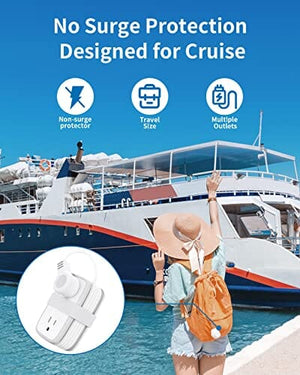 شريط طاقة للسفر مع منافذ  4 منافذ Travel Power Strip with USB Ports, NTONPOWER 4 Outlets 3 USB with 4FT Wrapped Short Extension Cord Flat Plug, USB Portable Desktop Charging Station, Compact for Hotel Travel Cruise Essentials, White