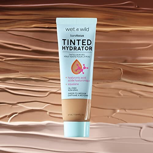 مكياج مرطب ملون بلون مطفأ اللمعة من ويت إن وايلد باري فوكس Wet n Wild Bare Focus Tinted Hydrator Matte Finish, Light Medium, Oil-Free, Moisturizing Makeup | Hyaluronic Acid | Sheer To Medium Coverage