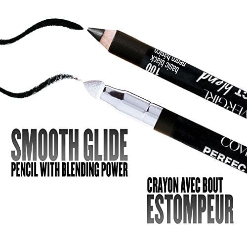 قلم تحديد العيون من كوفرجيرل بيرفكت بليند COVERGIRL Perfect Blend Eyeliner Pencil, Basic Black, 1 Count (.03 oz), Eyeliner Pencil with Blending Tip For Precise or Smudged Look (packaging may vary)