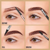 مجموعة أقلام تحديد الحواجب FENVIRN Eyebrow Pencil and Eyebrow Stamp Kit - Brow Pencil Kit, Eyebrow Tint Pen, Eyebrow Pomade, Dual-ended Eyebrow Brush for Natural Eye Brow Makeup, Great Value, Light Brown