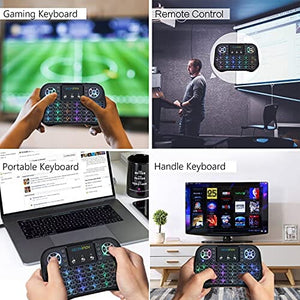لوحة مفاتيح لاسلكية صغيرة مع 7 ألوان بإضاءة خلفية GECENinov Mini Wireless Keyboard with 7 Colors RGB Backlit, 2.4G USB Small Keyboard with Touchpad and Mouse 2in1, Rechargeable Remote Control Keyboard for Smart TV, PC, Laptops,etc