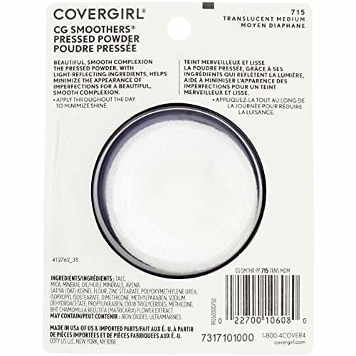 بودرة مضغوطة ناعمة شفافة متوسطة [715] 0.32 أونصة (عبوة من 5 قطع) CoverGirl Smoothers Pressed Powder, Translucent Medium [715] 0.32 oz (Pack of 5)