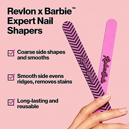 ريفلون × باربي إكسبرت لتشكيل الأظافر لتشكيل وتنعيم الأظافر العادية إلى القاسية بسرعة Revlon x Barbie Expert Nail Shapers, Quickly Shape and Smooth Normal to Hard Nails
