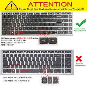 غطاء لوحة المفاتيح شفاف  Keyboard Cover for 2023 2022 Acer Aspire 5 A515-58GM A515-58M A515-57 A515-57G A515-57-53T2/56UV/760X/75RH/52YQ/51WN/73L5 A515-57G-58R7(NOT FIT Acer Aspire 5 A515-43/54/55/56 15.6"), Clear
