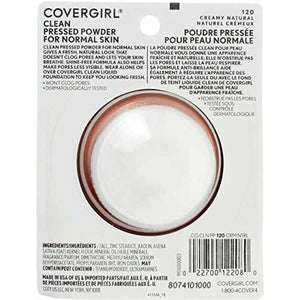 بودرة مضغوطة نظيفة كريمية طبيعية (Pack 2) CoverGirl Clean Pressed Powder Creamy Natural (N) 120, 0.39 Ounce
